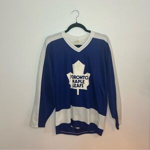 1980s/1990s Toronto Maple Leafs Blue and White CCM Hockey NHL Jersey